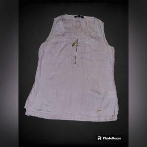 Ellen Tracy Linen Sleeveless Blouse